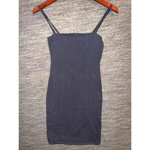 Forever 21 Mini Dress S Small Blue Gray Cotton Spandex Cami Strappy Bodycon